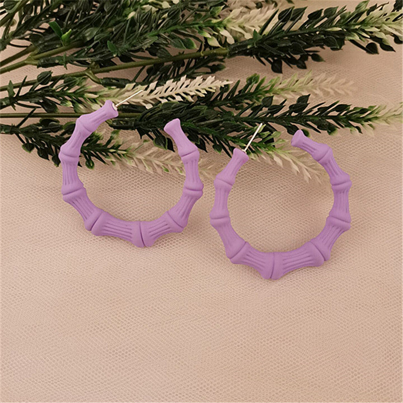 1 Pair Retro Solid Color Arylic Women's Earrings