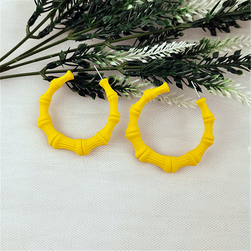 1 Pair Retro Solid Color Arylic Women's Earrings