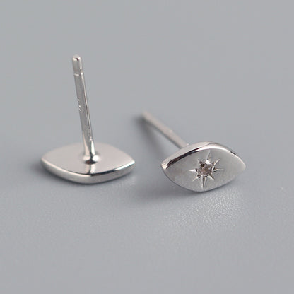 Fashion Eye Sterling Silver Plating Zircon Ear Studs 1 Pair