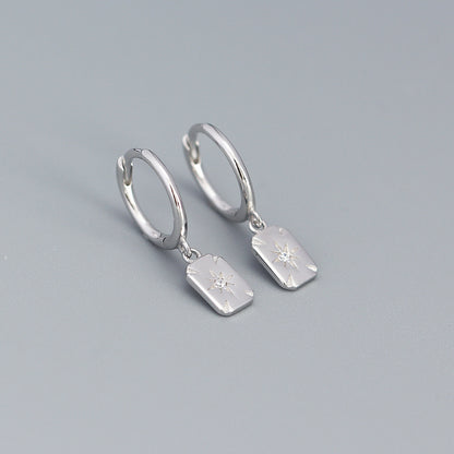 Fashion Geometric Sterling Silver Plating Zircon Earrings 1 Pair