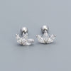 Sweet Flower Sterling Silver Plating Zircon Earrings 1 Pair