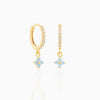 1 Pair Simple Style Flower Plating Copper Zircon Earrings