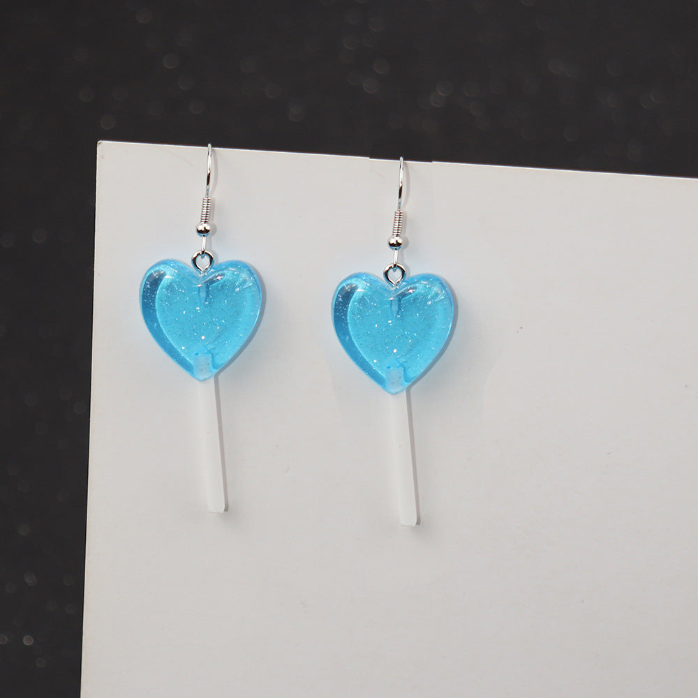 1 Pair Casual Heart Shape Resin Plating Women's Drop Earrings