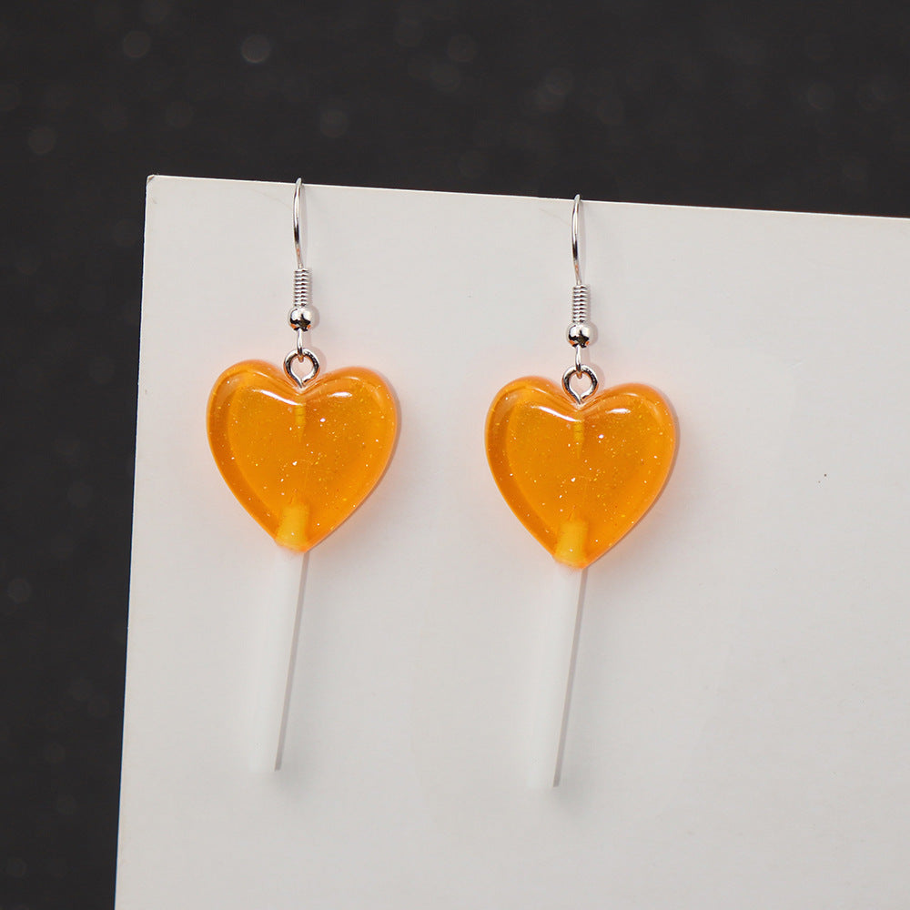 1 Pair Casual Heart Shape Resin Plating Women's Drop Earrings