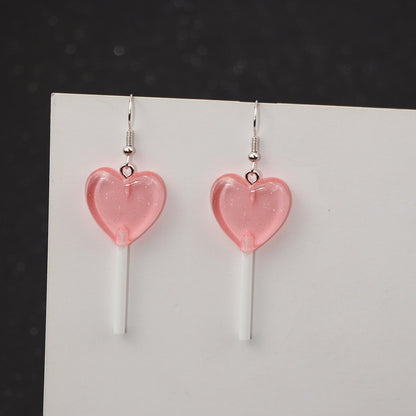 1 Pair Casual Heart Shape Resin Plating Women's Drop Earrings