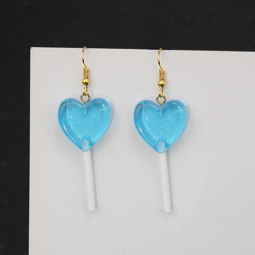 1 Pair Casual Heart Shape Resin Plating Women's Drop Earrings