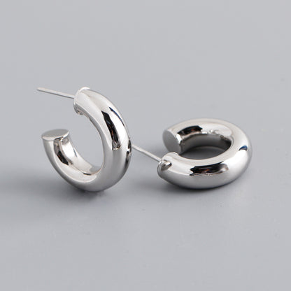 Fashion Geometric Sterling Silver Plating Ear Studs 1 Pair