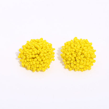 1 Pair Ethnic Style Solid Color Alloy Seed Bead Beaded Women'S Ear Studs