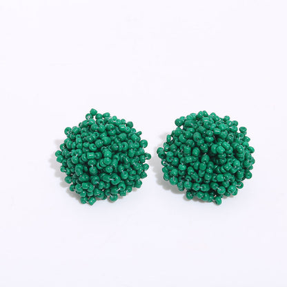 1 Pair Ethnic Style Solid Color Alloy Seed Bead Beaded Women'S Ear Studs