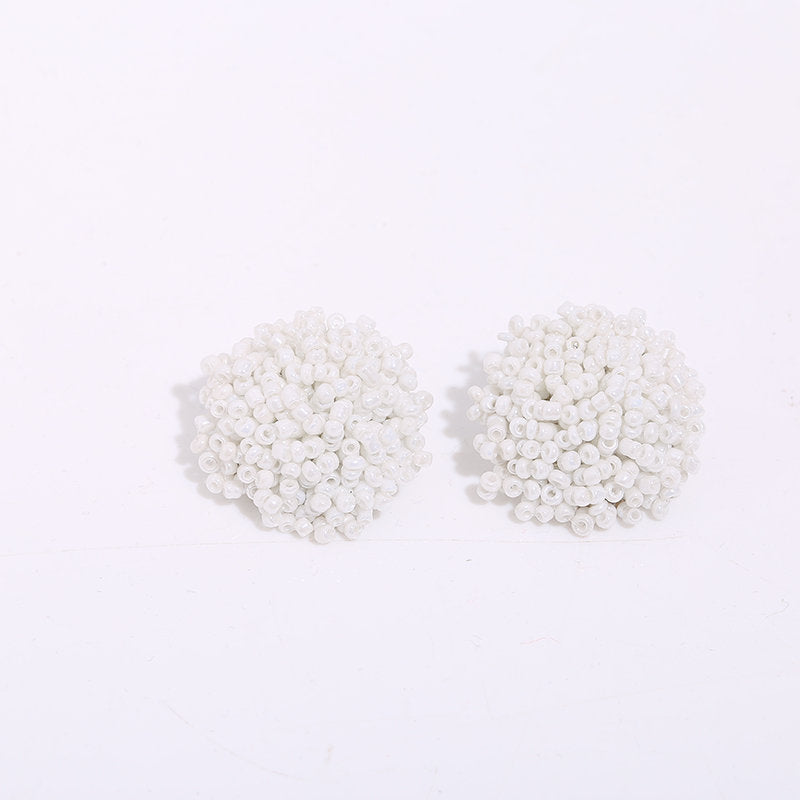 1 Pair Ethnic Style Solid Color Alloy Seed Bead Beaded Women'S Ear Studs