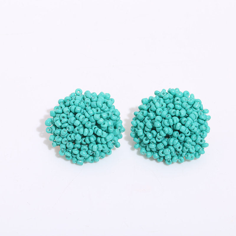 1 Pair Ethnic Style Solid Color Alloy Seed Bead Beaded Women'S Ear Studs