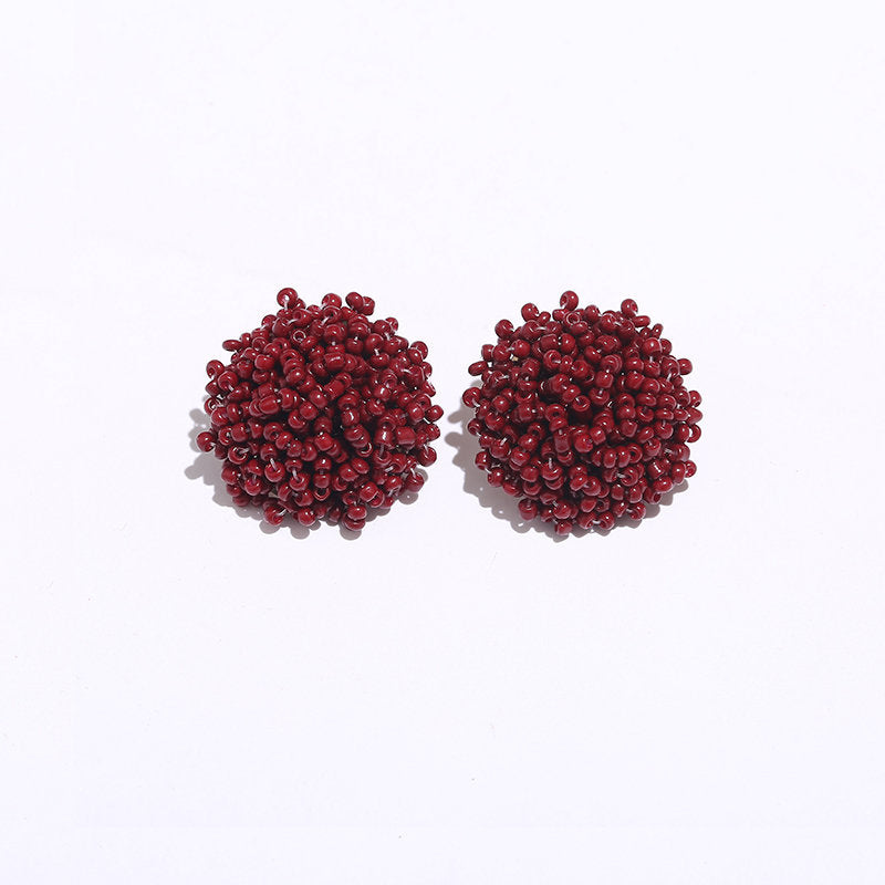 1 Pair Ethnic Style Solid Color Alloy Seed Bead Beaded Women'S Ear Studs