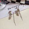 Sweet Tassel Butterfly Bow Knot Imitation Pearl Alloy Copper Inlay Artificial Gemstones Drop Earrings 1 Pair