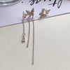 Sweet Tassel Butterfly Bow Knot Imitation Pearl Alloy Copper Inlay Artificial Gemstones Drop Earrings 1 Pair