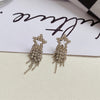 Sweet Tassel Butterfly Bow Knot Imitation Pearl Alloy Copper Inlay Artificial Gemstones Drop Earrings 1 Pair