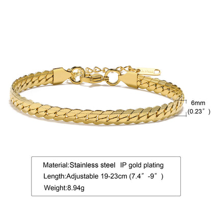 Simple Style Solid Color Stainless Steel Bracelets 1 Piece