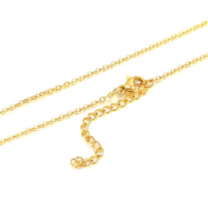 Fashion Letter Titanium Steel Polishing Plating Gold Plated Pendant Necklace