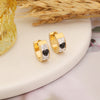 Fashion Heart Shape Stainless Steel Plating Rhinestones Earrings 1 Pair