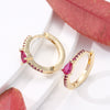 Fashion Water Droplets Copper Inlay Zircon Earrings 1 Pair