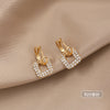 1 Pair Simple Style Round Square Heart Shape Alloy Plating Inlay Rhinestones Pearl Women's Drop Earrings