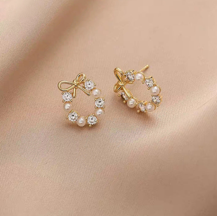 1 Pair Fashion Heart Shape Alloy Plating Artificial Rhinestones Women'S Drop Earrings Earrings