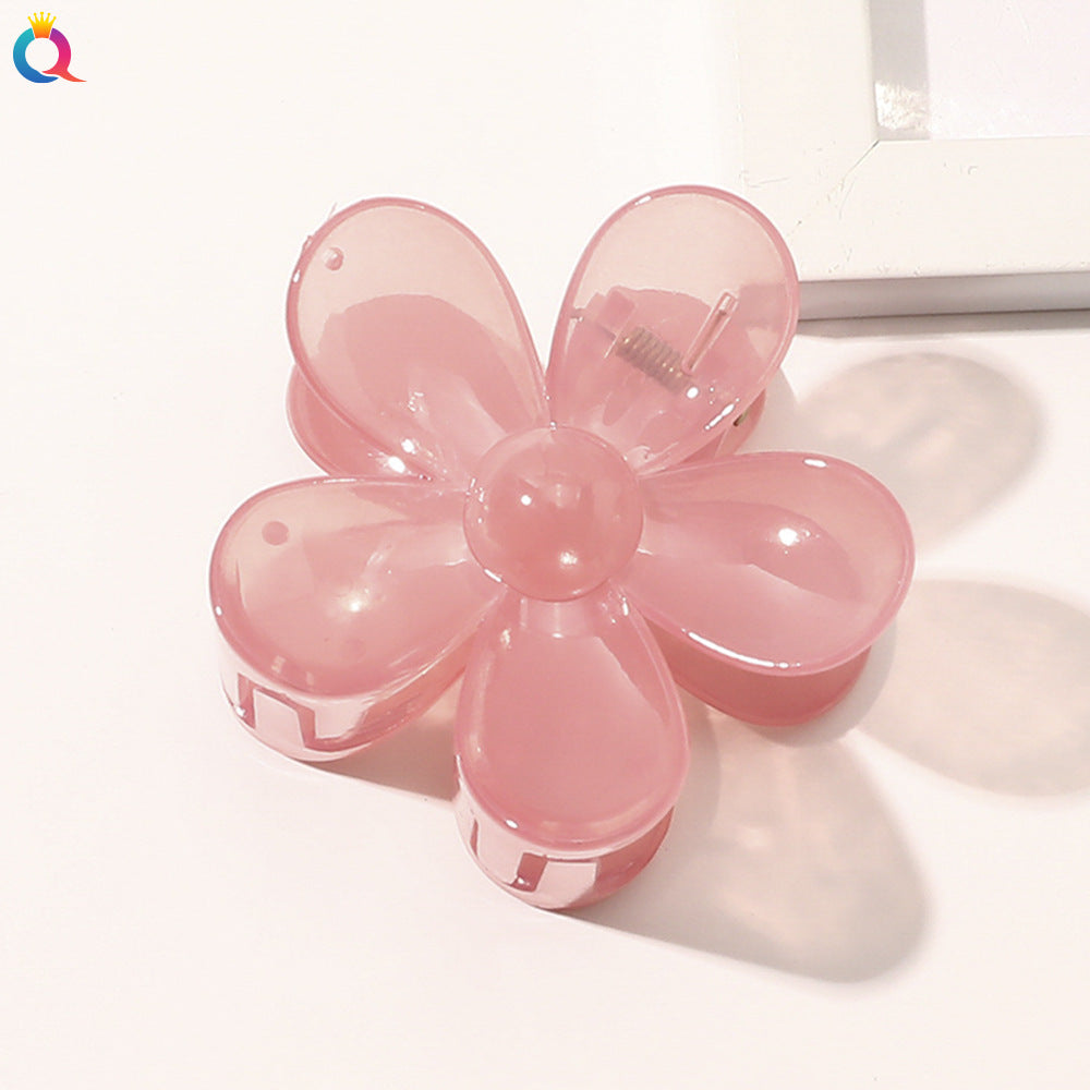 Women'S Fashion Flower Plastic Handmade Hair Claws