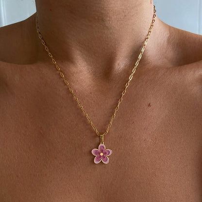 Simple Style Flower Copper Plating 18k Gold Plated Pendant Necklace