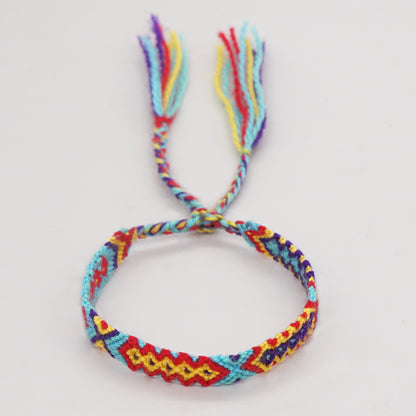 Bohemian Geometric Color Block Rope Tassel Women's Bracelets