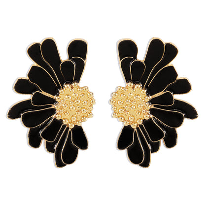 1 Pair Sweet Flower Plating Alloy Ear Studs