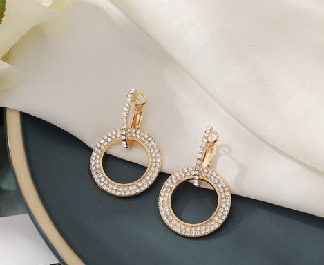 1 Pair Fashion Heart Shape Alloy Plating Artificial Rhinestones Women'S Drop Earrings Earrings