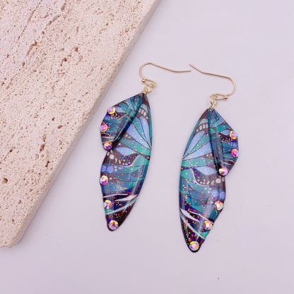 1 Pair Simple Style Wings Copper Epoxy Women'S Drop Earrings