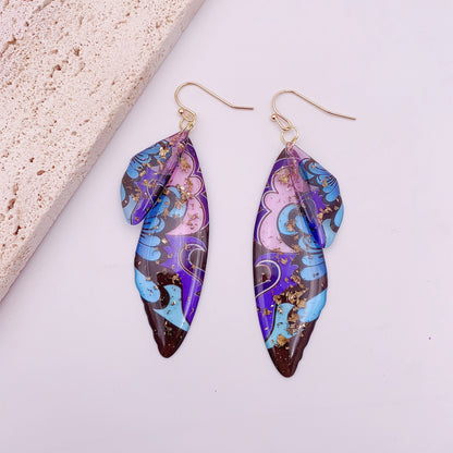 1 Pair Simple Style Wings Copper Epoxy Women'S Drop Earrings