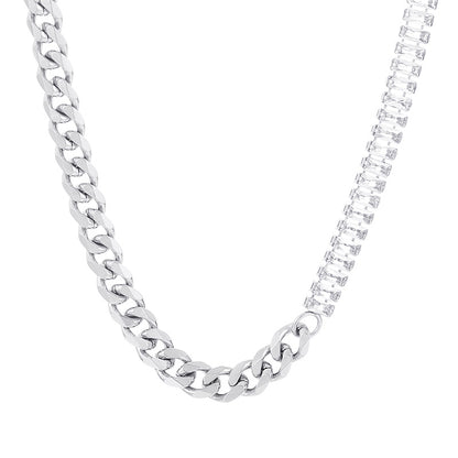 Wholesale Fashion Geometric Titanium Steel Plating 18k Gold Plated Zircon Bracelets Necklace