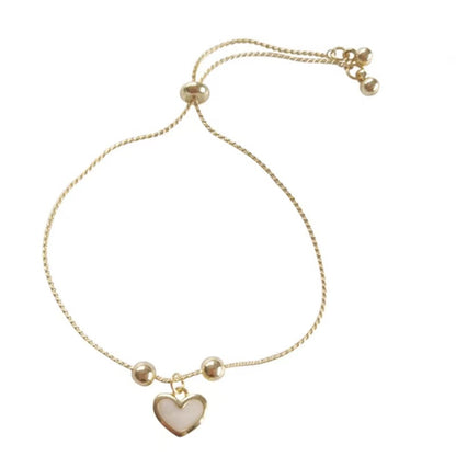 Glam Heart Shape Metal Plating Artificial Pearls Rhinestones Women'S Bracelets