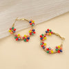 Fashion Flower Stainless Steel Plating Hoop Earrings 1 Pair