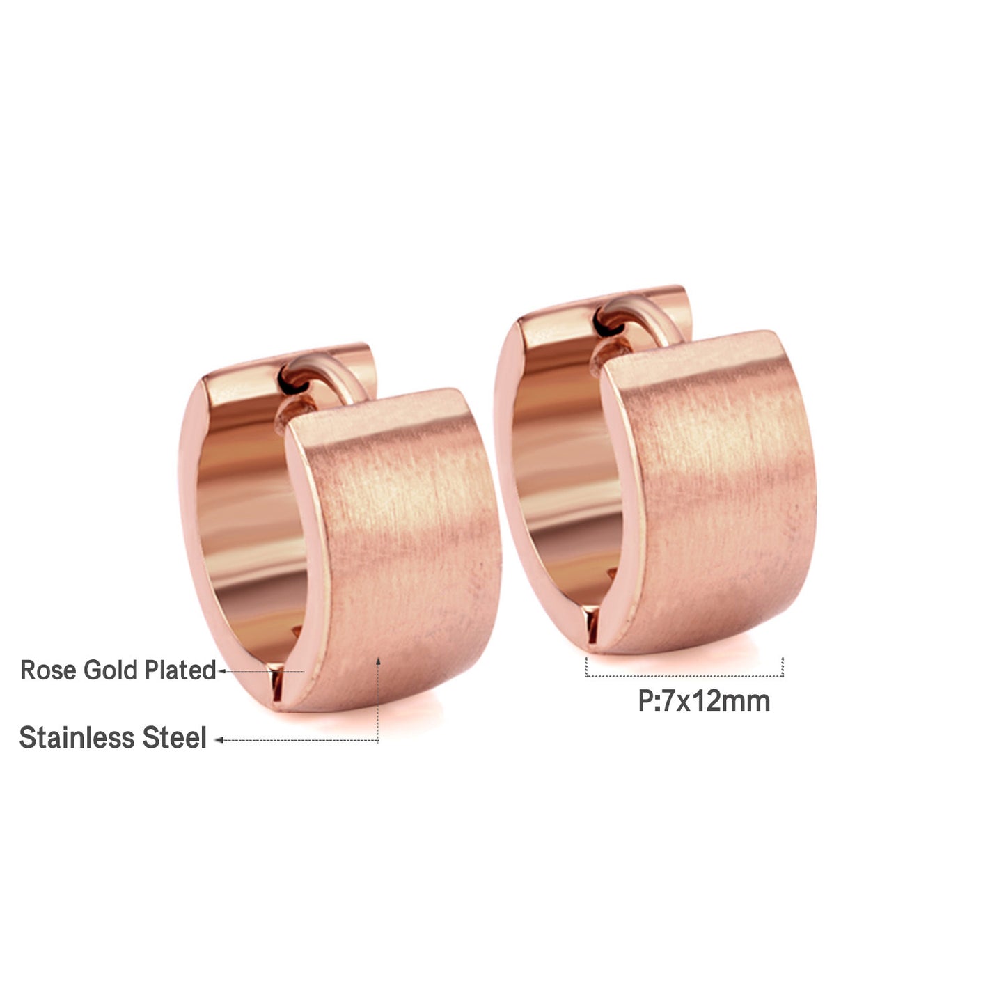 1 Pair Simple Style C Shape Plating Stainless Steel Earrings