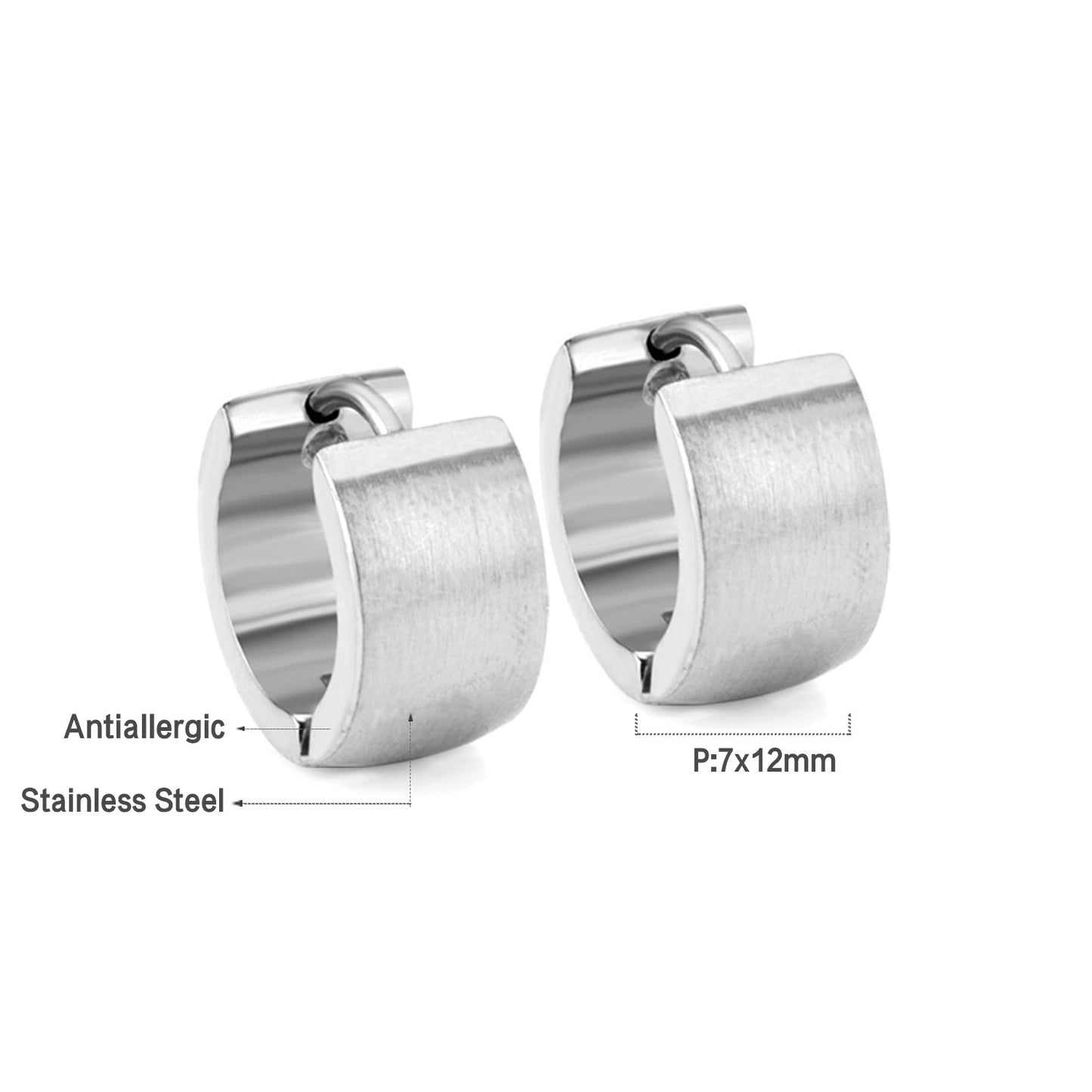 1 Pair Simple Style C Shape Plating Stainless Steel Earrings