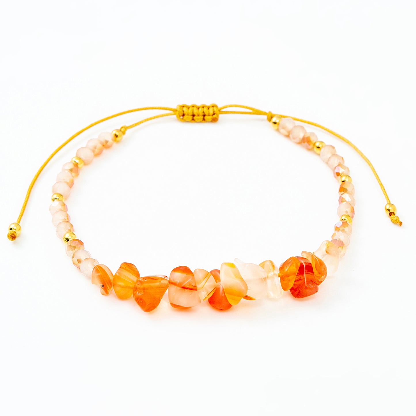 Fashion Color Block Natural Stone Beaded Drawstring Bracelets 1 Piece