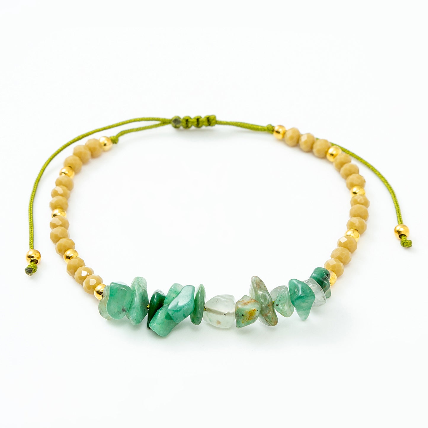 Fashion Color Block Natural Stone Beaded Drawstring Bracelets 1 Piece