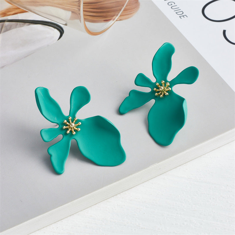 1 Pair Fashion Flower Alloy Ear Studs