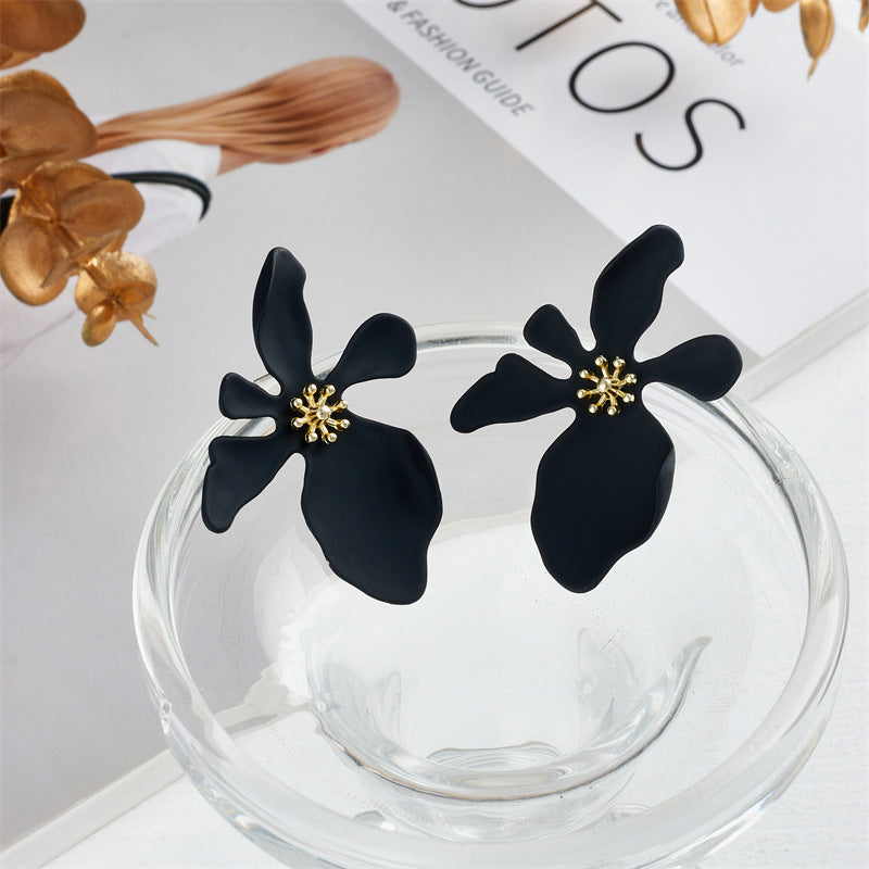 1 Pair Fashion Flower Alloy Ear Studs