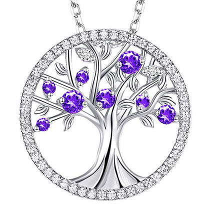 Fashion Tree Copper Plating Zircon Pendant Necklace