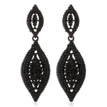 1 Pair Retro Water Droplets Alloy Rhinestone Patchwork Women's Drop Earrings