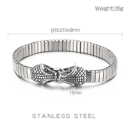 Retro Snake Titanium Steel Stripe Bracelets 1 Piece