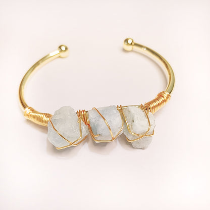 Simple Style Irregular Natural Stone Bangle 1 Piece