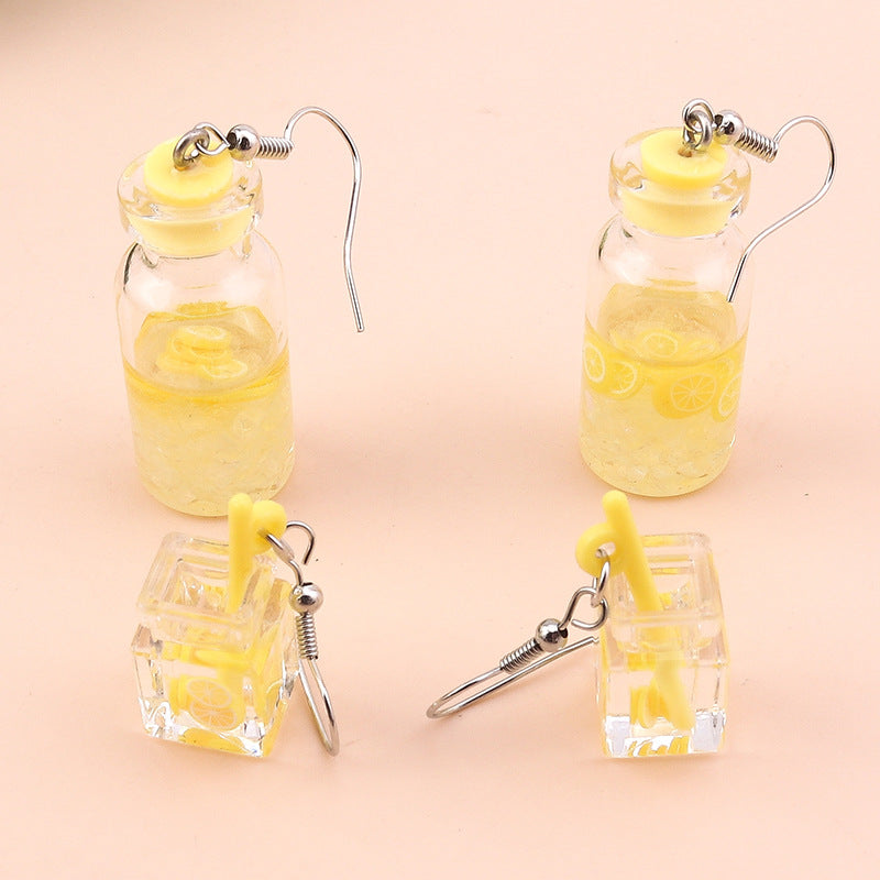 Cartoon Style Bear Mixed Materials Epoxy Women's Drop Earrings