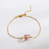 Retro Devil's Eye Rope Copper 18k Gold Plated Pearl Bracelets In Bulk