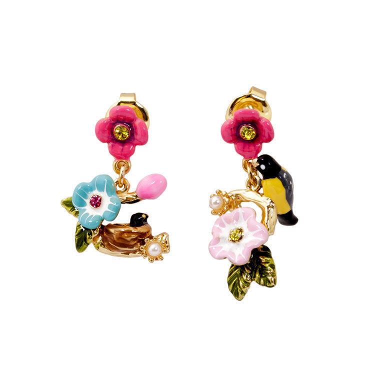 1 Pair Fashion Flower Alloy Enamel Women's Ear Studs