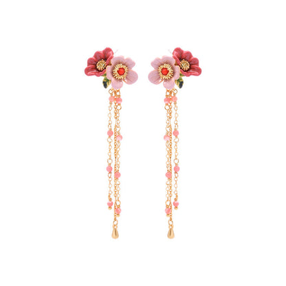 1 Pair Fashion Flower Alloy Enamel Women's Ear Studs