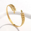 Vintage Style Grain Stainless Steel Plating Gold Plated Silver Plated Bangle